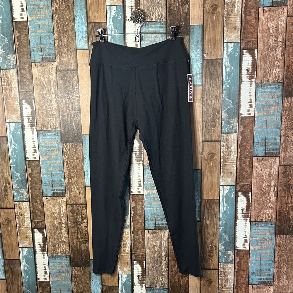 Satina Plus Size Black Leggings